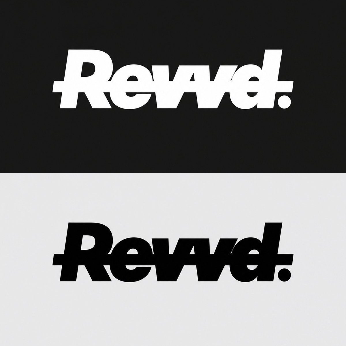 Revvd. decals in white and black